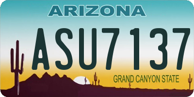 AZ license plate ASU7137