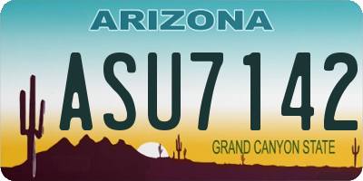 AZ license plate ASU7142