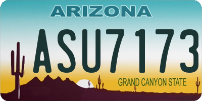 AZ license plate ASU7173