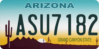 AZ license plate ASU7182