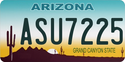 AZ license plate ASU7225