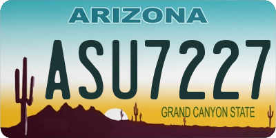 AZ license plate ASU7227