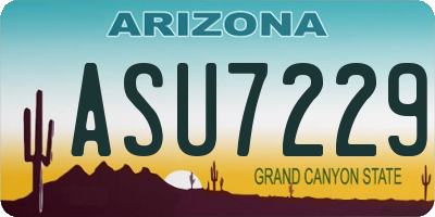 AZ license plate ASU7229