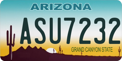 AZ license plate ASU7232