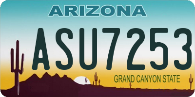 AZ license plate ASU7253