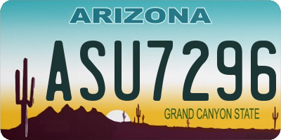 AZ license plate ASU7296