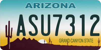 AZ license plate ASU7312