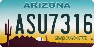 AZ license plate ASU7316