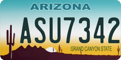 AZ license plate ASU7342