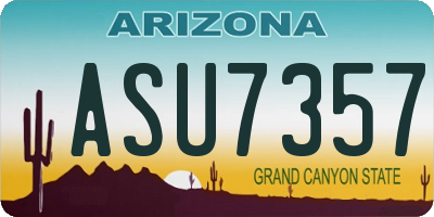 AZ license plate ASU7357