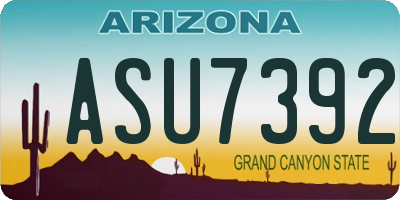 AZ license plate ASU7392