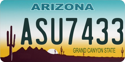 AZ license plate ASU7433