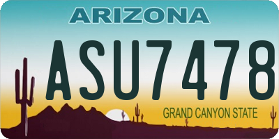 AZ license plate ASU7478