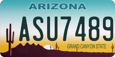 AZ license plate ASU7489