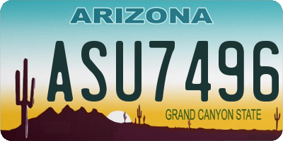 AZ license plate ASU7496