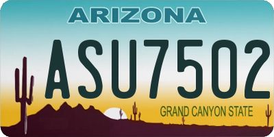 AZ license plate ASU7502