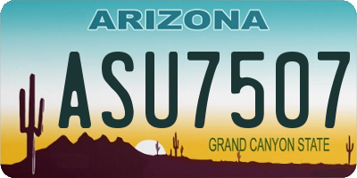 AZ license plate ASU7507