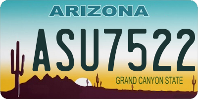 AZ license plate ASU7522