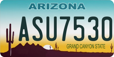 AZ license plate ASU7530