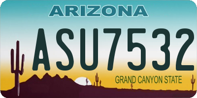 AZ license plate ASU7532