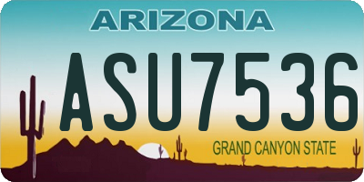 AZ license plate ASU7536