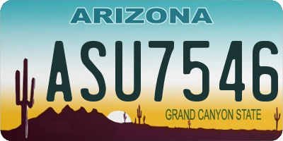AZ license plate ASU7546