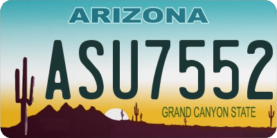 AZ license plate ASU7552