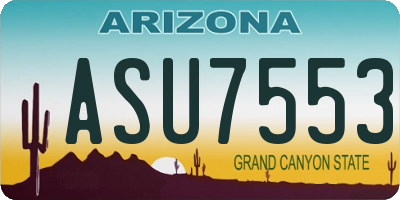 AZ license plate ASU7553