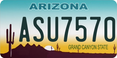 AZ license plate ASU7570