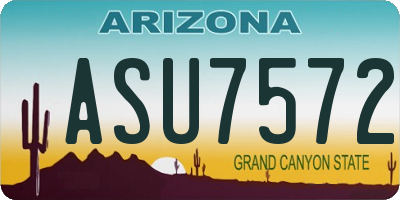 AZ license plate ASU7572