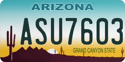 AZ license plate ASU7603