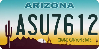 AZ license plate ASU7612
