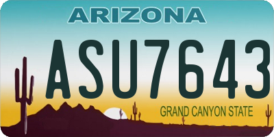 AZ license plate ASU7643