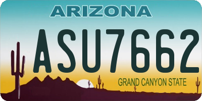 AZ license plate ASU7662