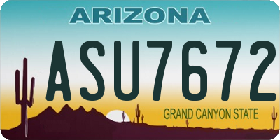AZ license plate ASU7672