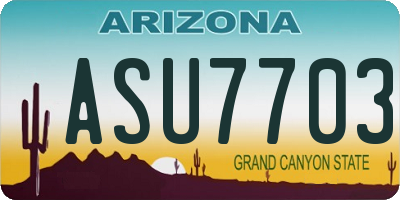 AZ license plate ASU7703