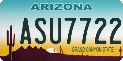 AZ license plate ASU7722