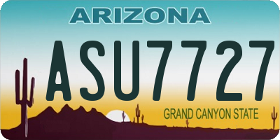AZ license plate ASU7727