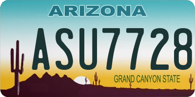 AZ license plate ASU7728