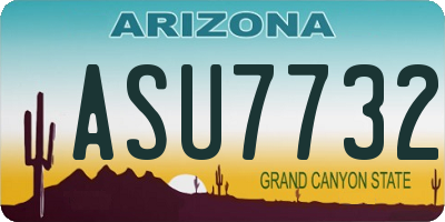 AZ license plate ASU7732