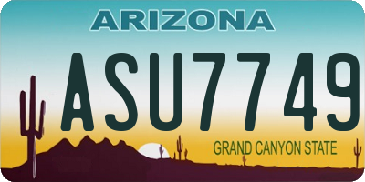 AZ license plate ASU7749