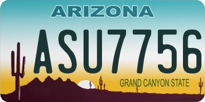 AZ license plate ASU7756