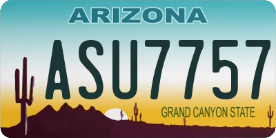 AZ license plate ASU7757