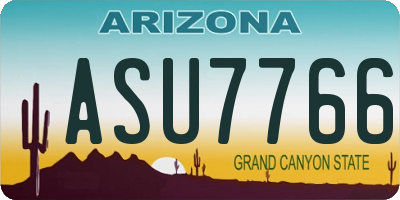 AZ license plate ASU7766