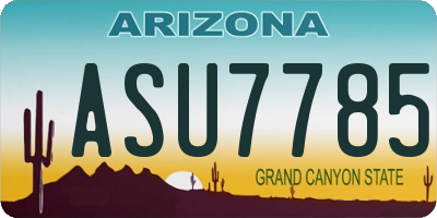 AZ license plate ASU7785
