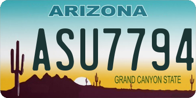 AZ license plate ASU7794