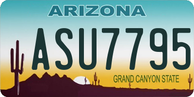 AZ license plate ASU7795