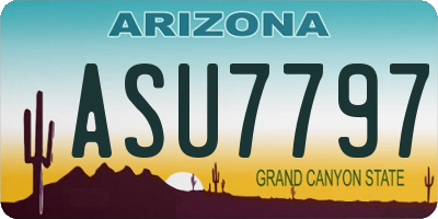 AZ license plate ASU7797