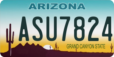 AZ license plate ASU7824