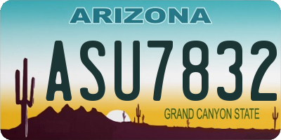 AZ license plate ASU7832